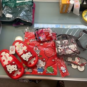 Hello Kitty LeSportsac Crossbody, Makeup Bag, Slides/Slippers, Hair Clip